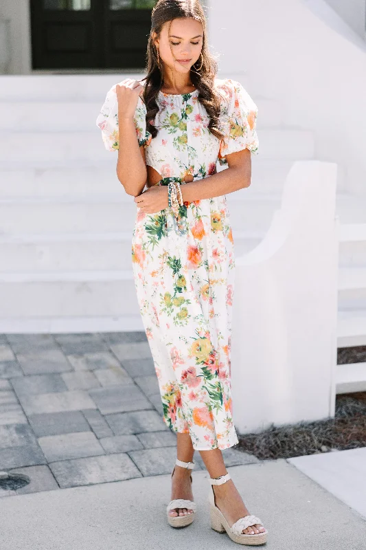 Change Your Tune Off White Floral Maxi Dress