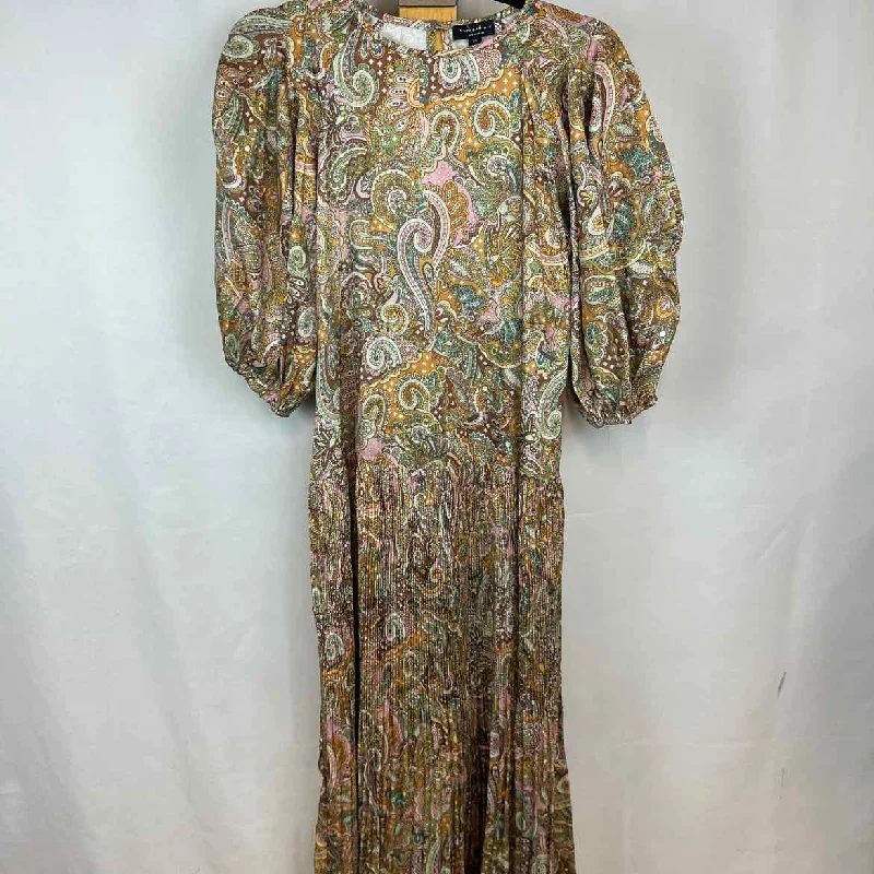 Current Air Women's Size XS Mustard Yellow Paisley Dress