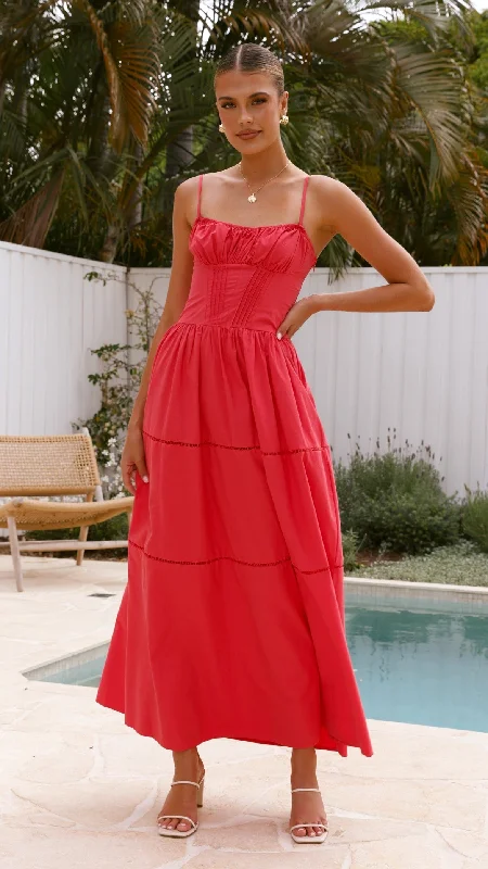 Isabella Maxi Dress - Red