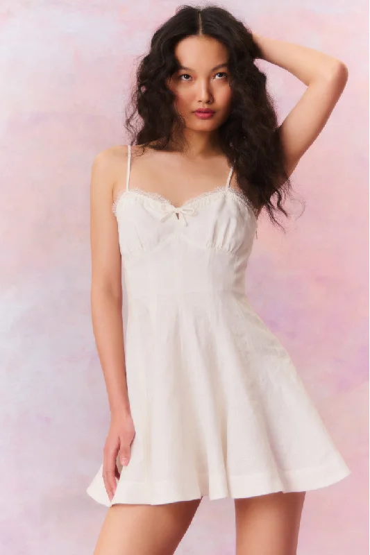 Shai Linen Mini Dress - ANTIQUE WHITE