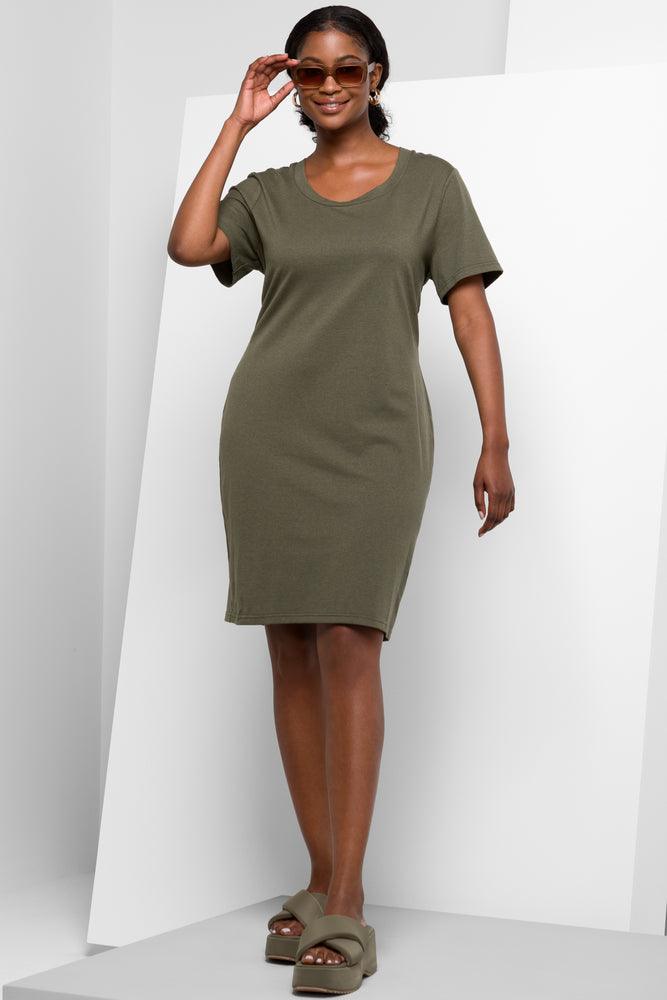 Short Sleeve Bodycon Dress Green