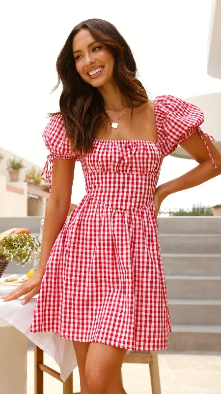 Takashi Mini Dress - Picnic Red