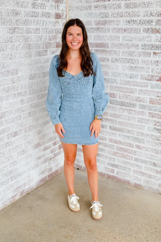 The Perfect Fit Denim Long Sleeve Dress