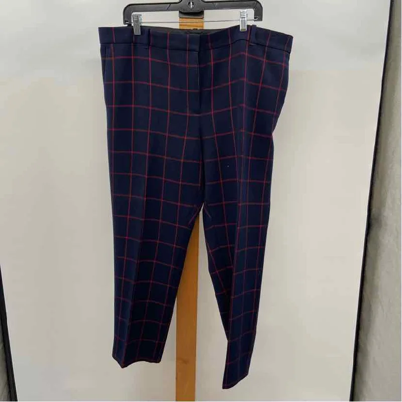 Ann Taylor Women's Size 18 Navy Plaid Pants