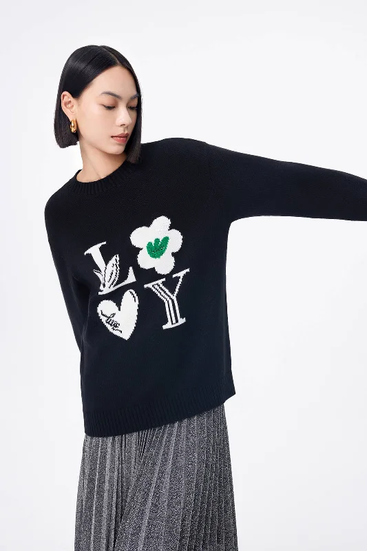 LILY Playful Embossed Knit Sweater