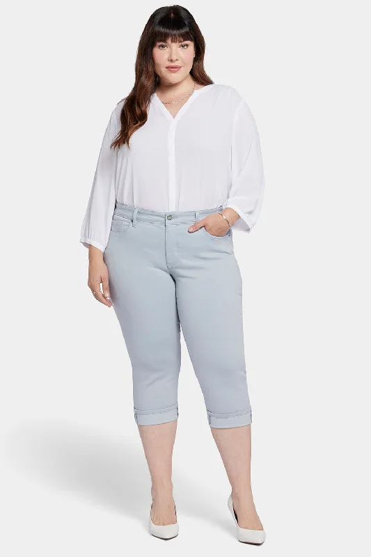 Marilyn Straight Crop Jeans In Plus Size - Sea Ice