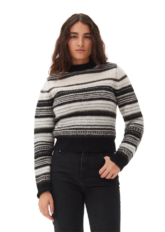 Soft Wool Stripe O-Neck