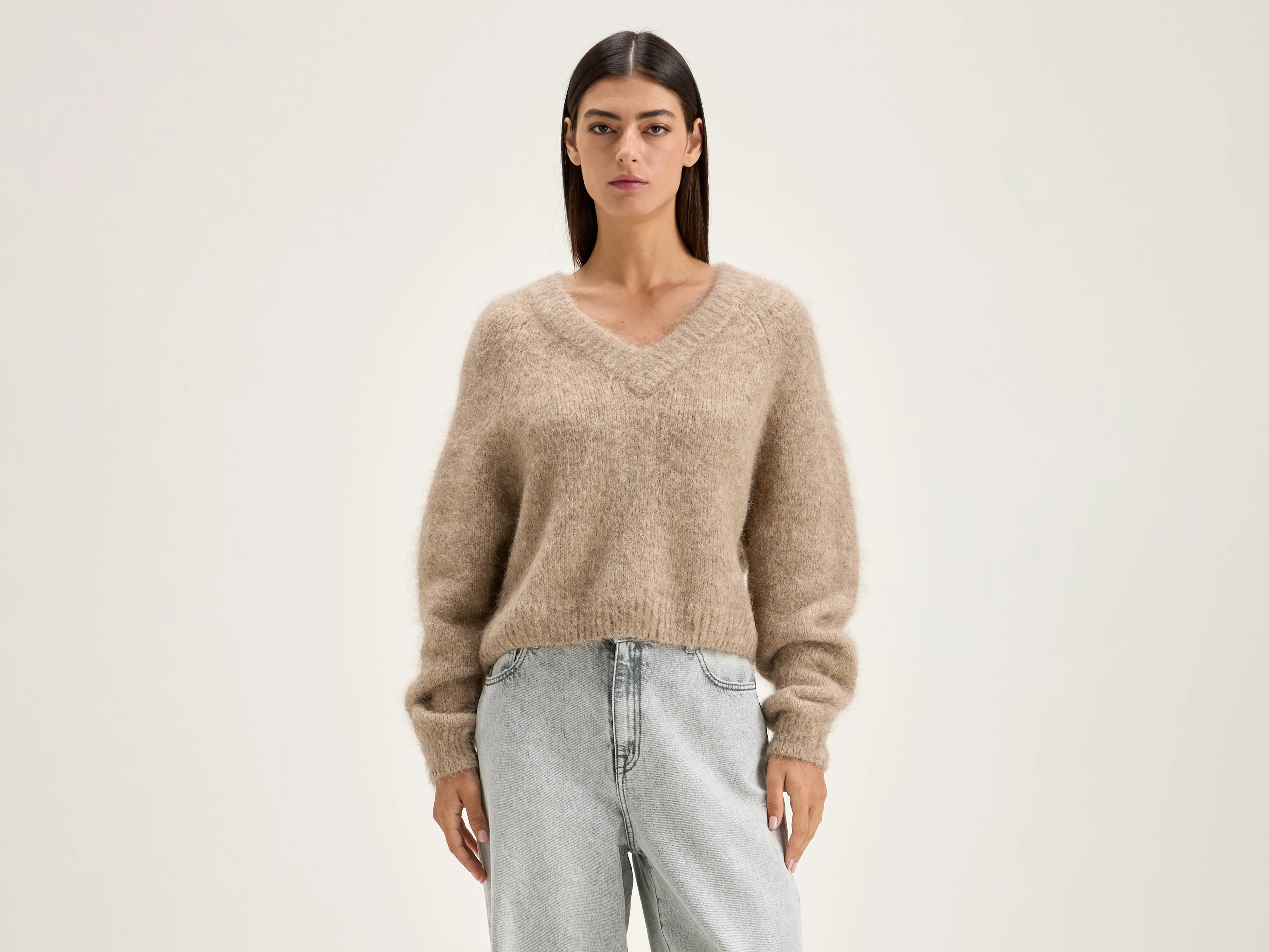 Daruz cropped sweater (242 / W / BEIGE MELANGE)