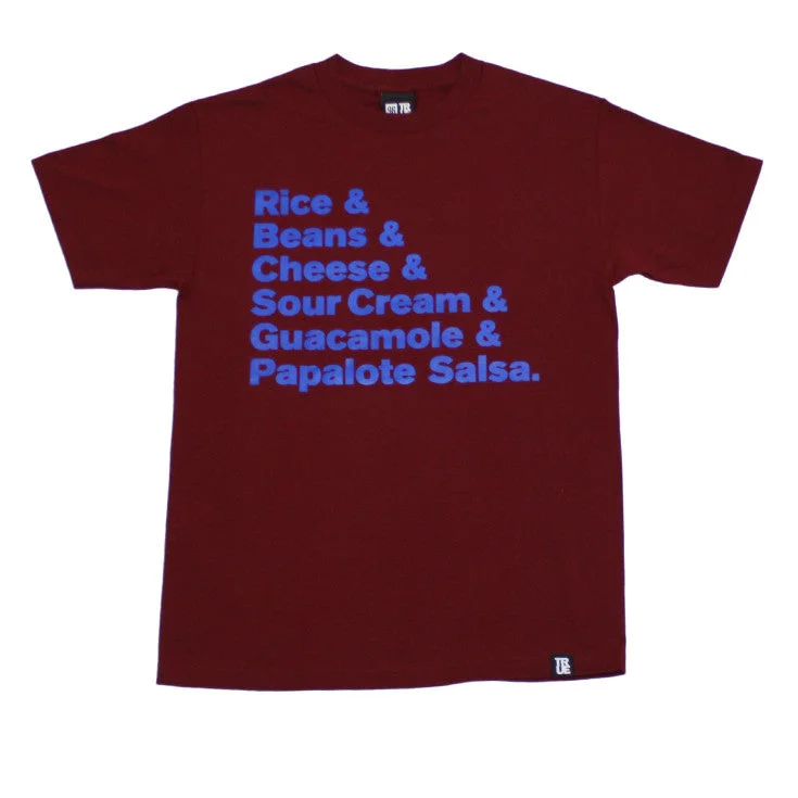 Mens True x Papalote Ingredients T-Shirt Burgundy