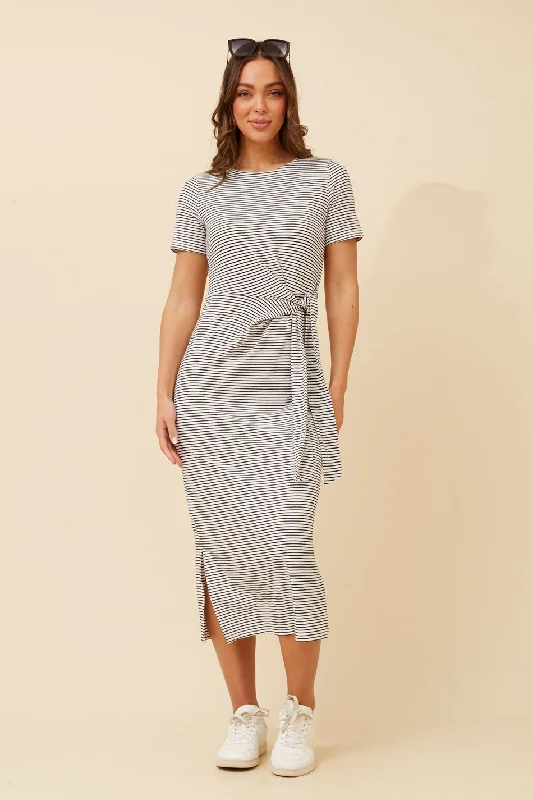 JOEY STRIPED MIDI DRESS