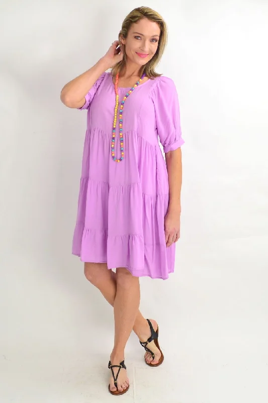 Mauve Classic Tiered Tunic Dress