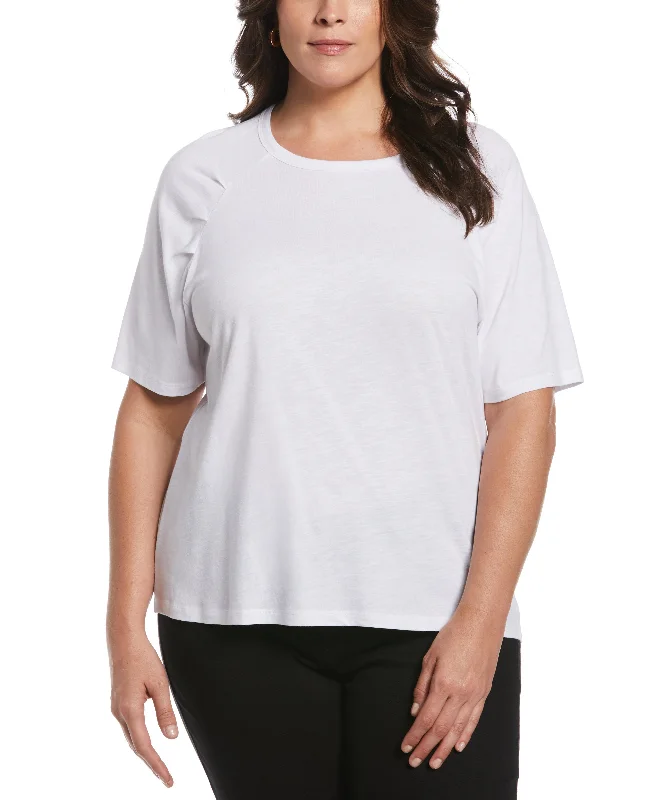 Plus Size Pleated Raglan Sleeve Tee