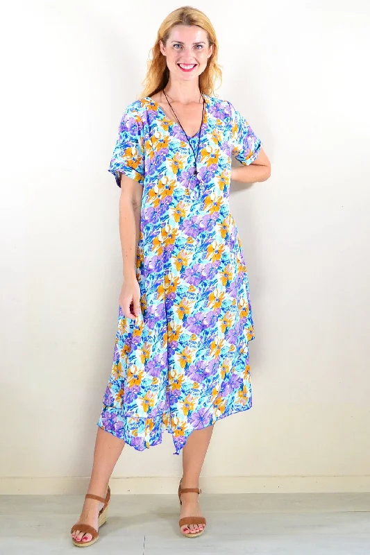 Purple Mustard Floral Tunic Dress