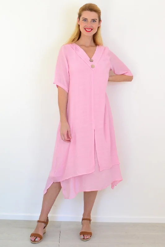 Soft Pink Summer Tunic Dress