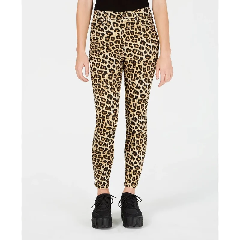 Celebrity Pink Juniors' Cheetah-Print Skinny Ankle Jeans Black Size 5