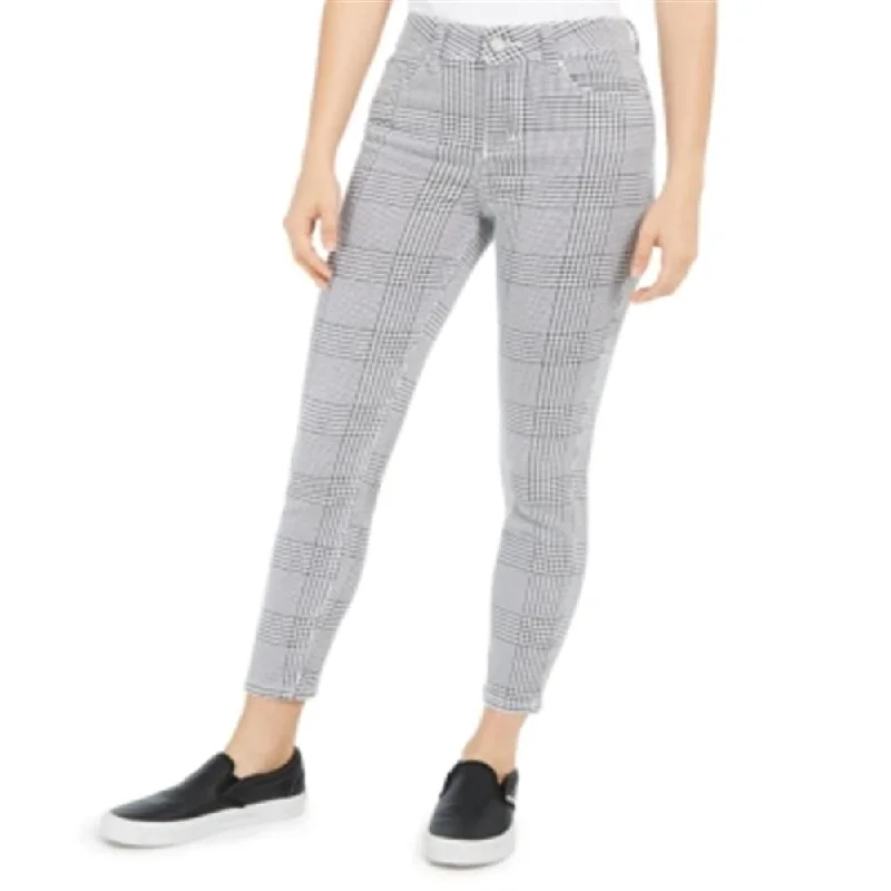 Indigo Rein Junior's Houndstooth Ankle Jeans Grey Size 15