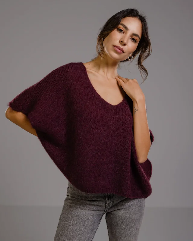 Selene Sweater | Burgundy | Mohair Blend